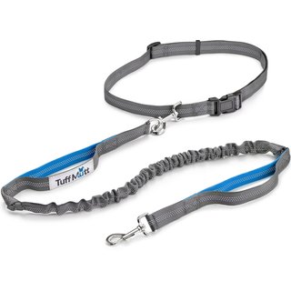 Tuff Mutt Hands-Free Bungee Leash, Gray & Blue slide 1 of 9