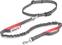Tuff Mutt Hands-Free Bungee Leash, Gray & Coral slide 1 of 9