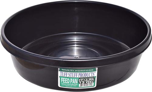 Show full view: Tuff Stuff Products Feed Pan Farm Animal Feeder, 12-qt, Black slide 1 of 2