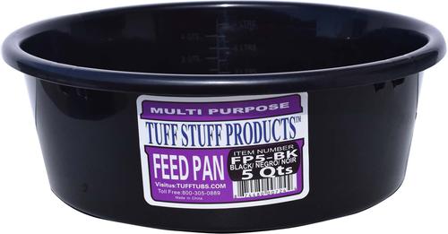 Show full view: Tuff Stuff Products Feed Pan Farm Animal Feeder, 5-qt, Black slide 2 of 3