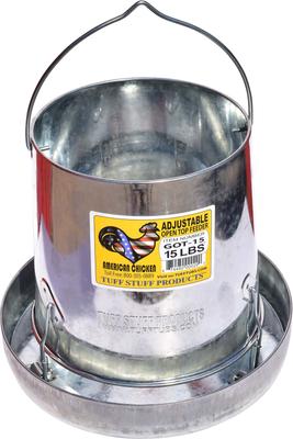 Show full view: Tuff Stuff Products-galvanized Open Top Feeder Adjustable Hanging Handle Farm Animal Feeder, 15-lb slide 1 of 1