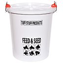 Tuff Stuff Products HD Feed & Seed Storage with Lid Stainless Lock Handle Pat Pend Farm Animal Feeder, 17-gal