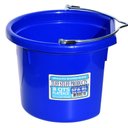 Tuff Stuff Products Heavy Duty Flat Back Farm Animal Feeder, 8-qt, Blue