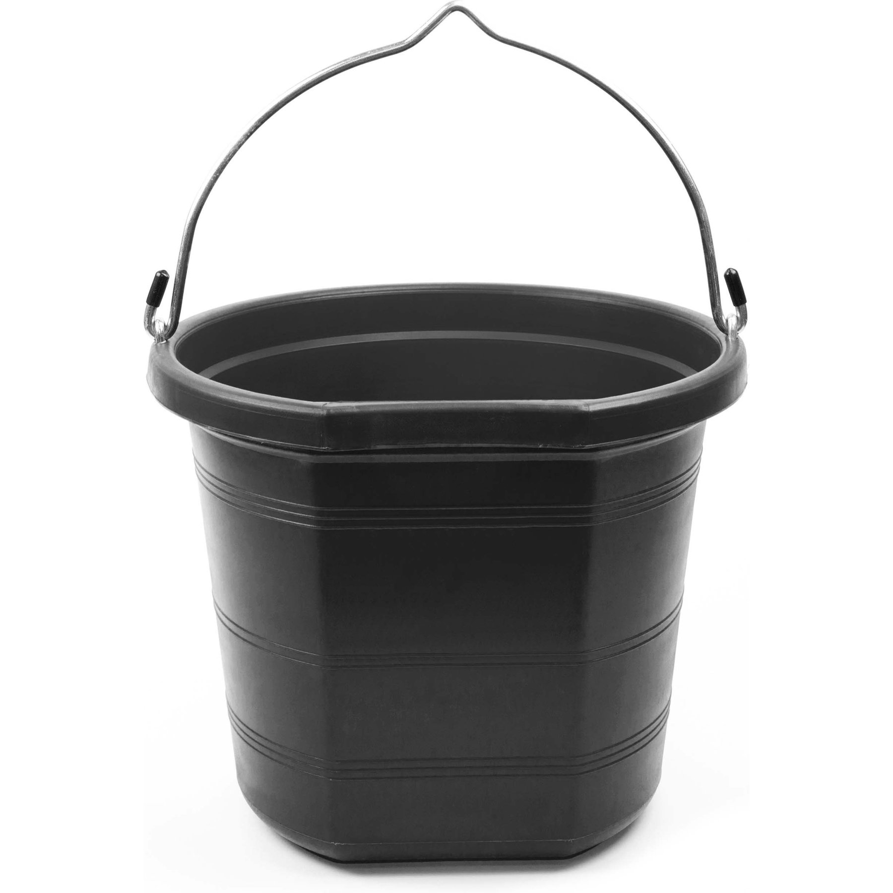Tuff Stuff Products Heavy Duty Flatback Bucket Farm Animal Feeder, 5-gal, Black