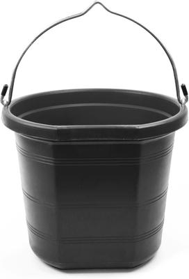 Show full view: Tuff Stuff Products Heavy Duty Flatback Bucket Farm Animal Feeder, 5-gal, Black slide 1 of 4