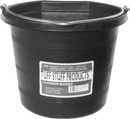 Show full view: Tuff Stuff Products Heavy Duty Flatback Bucket Farm Animal Feeder, 5-gal, Black slide 4 of 4