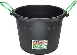 Tuff Stuff Products Heavy Duty Muck Bucket Farm Animal Feeder, 70-qt, Black