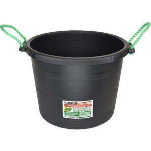 Tuff Stuff Products Heavy Duty Muck Bucket Farm Animal Feeder, 70-qt, Black