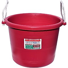 Tuff Stuff Products Heavy Duty Muck Bucket Farm Animal Feeder, 70-qt, Burgundy