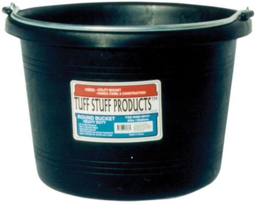Show full view: Tuff Stuff Products Heavy Duty Round Bucket Farm Animal Feeder, 8-qt, Black slide 2 of 2
