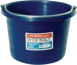 Tuff Stuff Products Heavy Duty Round Bucket Farm Animal Feeder, 8-qt, Blue