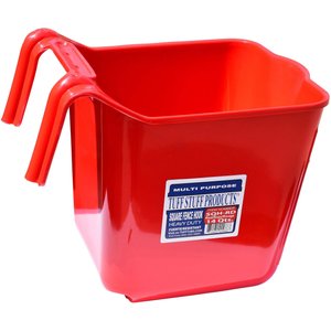 Tuff Stuff Products Heavy Duty Square Hookover Fence Hook Farm Animal Feeder, 14-qt, Red