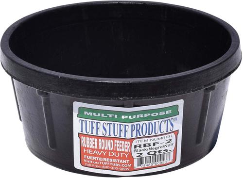 Show full view: Tuff Stuff Products Rubber Round Farm Animal Feeder, 2-qt slide 1 of 2
