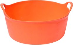 Tuff Stuff Products Tuff Short Flex Tub Farm Animal Feeder, 4-gal, Orange