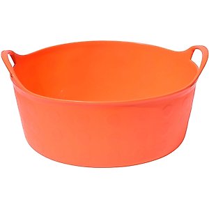 Tuff Stuff Products Tuff Short Flex Tub Farm Animal Feeder, 4-gal, Orange