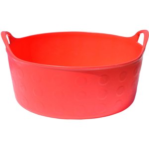 Tuff Stuff Products Tuff Short Flex Tub Farm Animal Feeder, 4-gal, Red