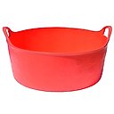 Tuff Stuff Products Tuff Short Flex Tub Farm Animal Feeder, 4-gal, Red