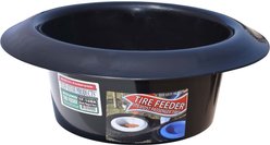 Tuff Stuff Products Universal Round Tire Farm Animal Feeder, 16-qt, Black
