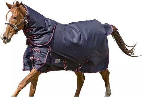 Show full view: TuffRider 1200 D Comfy Winter Medium Weight Detachable Neck Horse Turnout Blanket, Navy, 81-in slide 2 of 3