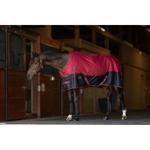 TuffRider 1200D Comfy Fit RipStop Medium Weight Winter Horse Turnout Blanket, Red/Black, 81-in