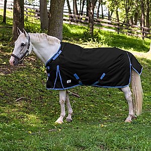TuffRider 1200D Comfy-fit Standard Neck Medium Weight Horse Turnout Blanket, Black, 72-in