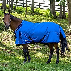 TuffRider 1200D Comfy-fit Standard Neck Medium Weight Horse Turnout Blanket, Royal, 78-in