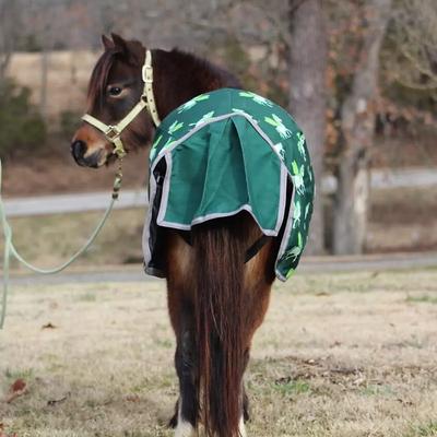 Show full view: TuffRider 1200D Ripstop 220G Polyfill Pony Horse Print Standard Neck Two Tone Horse Turnout Blanket, 36-in slide 4 of 6