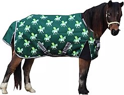 TuffRider 1200D Ripstop 220G Polyfill Pony Horse Print Standard Neck Two Tone Horse Turnout Blanket, 57-in slide 2 of 6
