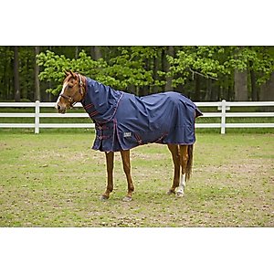 TuffRider 1200D Winter Comfy Detachable Neck Horse Sheet, Navy, 84-in