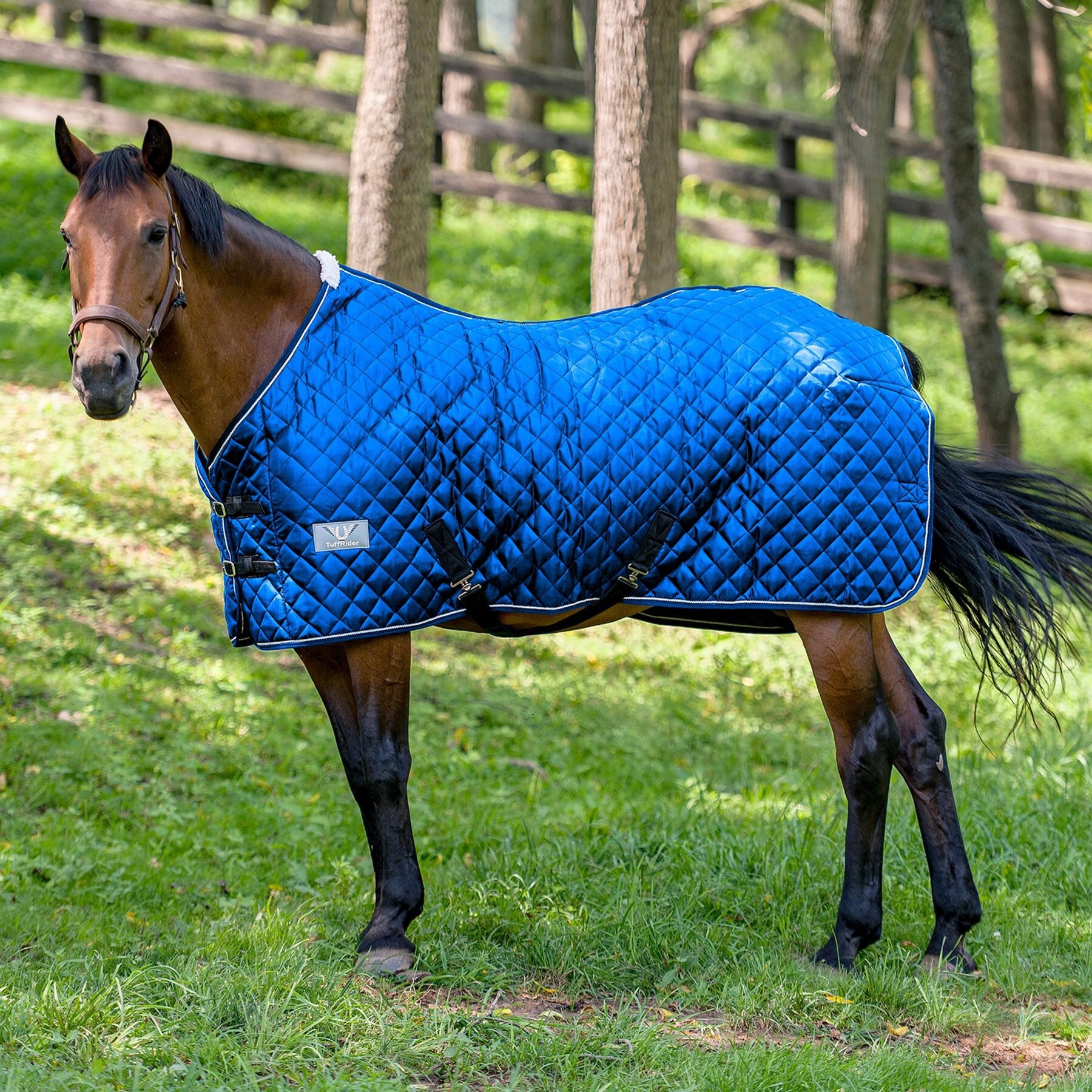 TuffRider 420D Kozy Komfort Two Stable Horse Blanket, Royal, 78-in