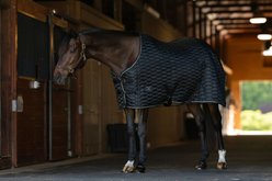 TuffRider 420D Kozy Komfort Two Stable Horse Blanket with Diamond Quilting, Black, 69-in