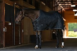 TuffRider 420D Kozy Komfort Two Stable Horse Blanket with Diamond Quilting, Black, 72-in