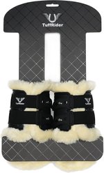 TuffRider Airflow Iron Man Sherpa Fleece Fetlock Horse Boots, Black, Cob slide 2 of 4