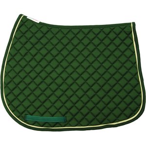 TuffRider Basic All-Purpose Horse Saddle Pad with Trim & Piping, Hunter/Hunter/Light Tan