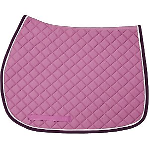 TuffRider Basic All-Purpose Horse Saddle Pad with Trim & Piping, Lilac/Purple/White