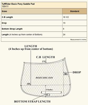 Show full view: TuffRider Basic Pony Horse Saddle Pad, Navy slide 2 of 3