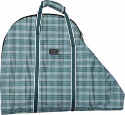 TuffRider Bonum Horse Saddle Bag, Teal Plaid