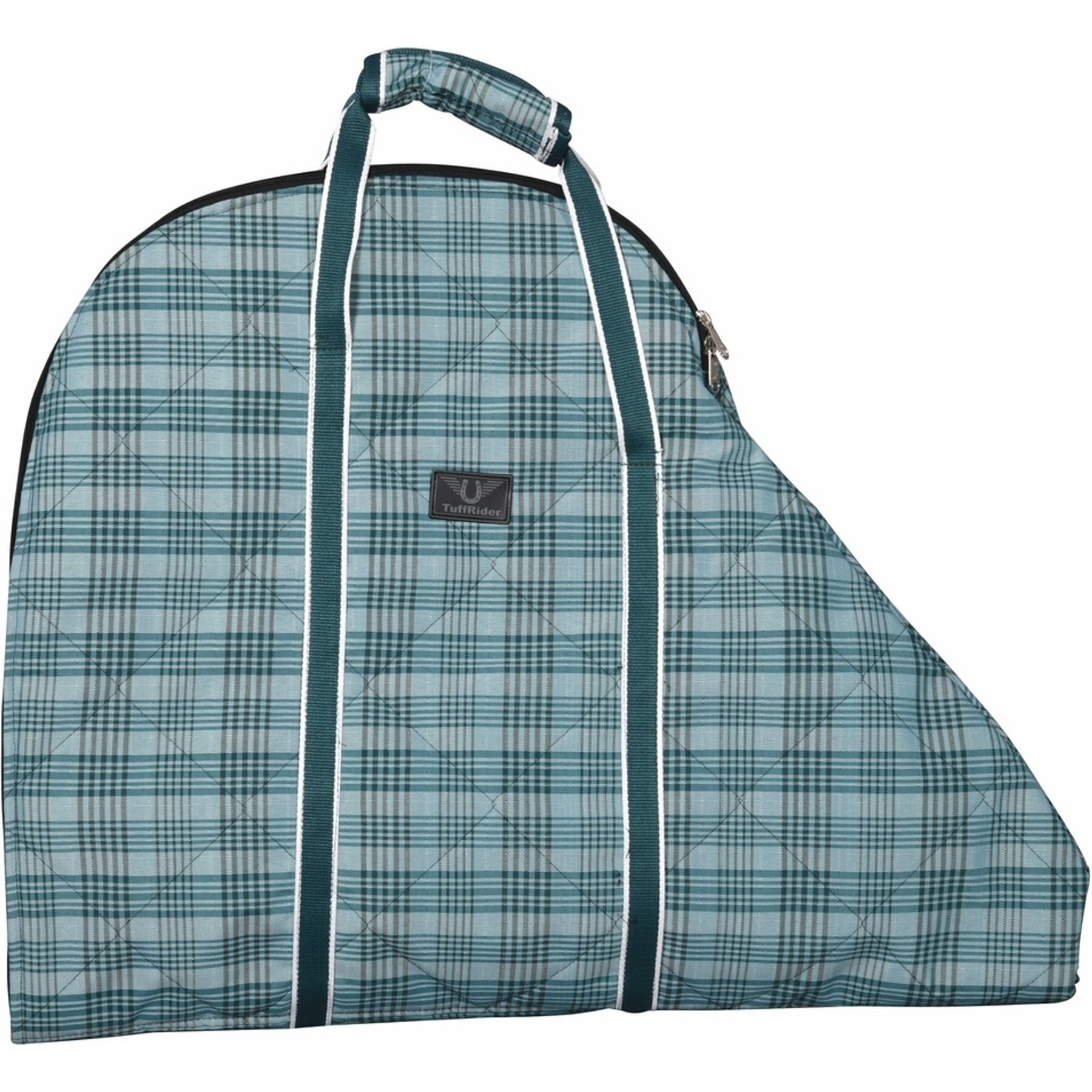 TuffRider Bonum Horse Saddle Bag, Teal Plaid