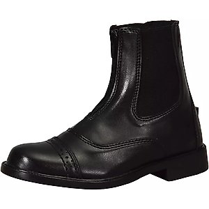 TuffRider Children's Starter Front Zip Paddock Boots, Black, 2