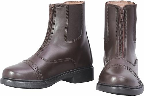 TUFFRIDER Children's Starter Front Zip Paddock Boots, Mocha, 12