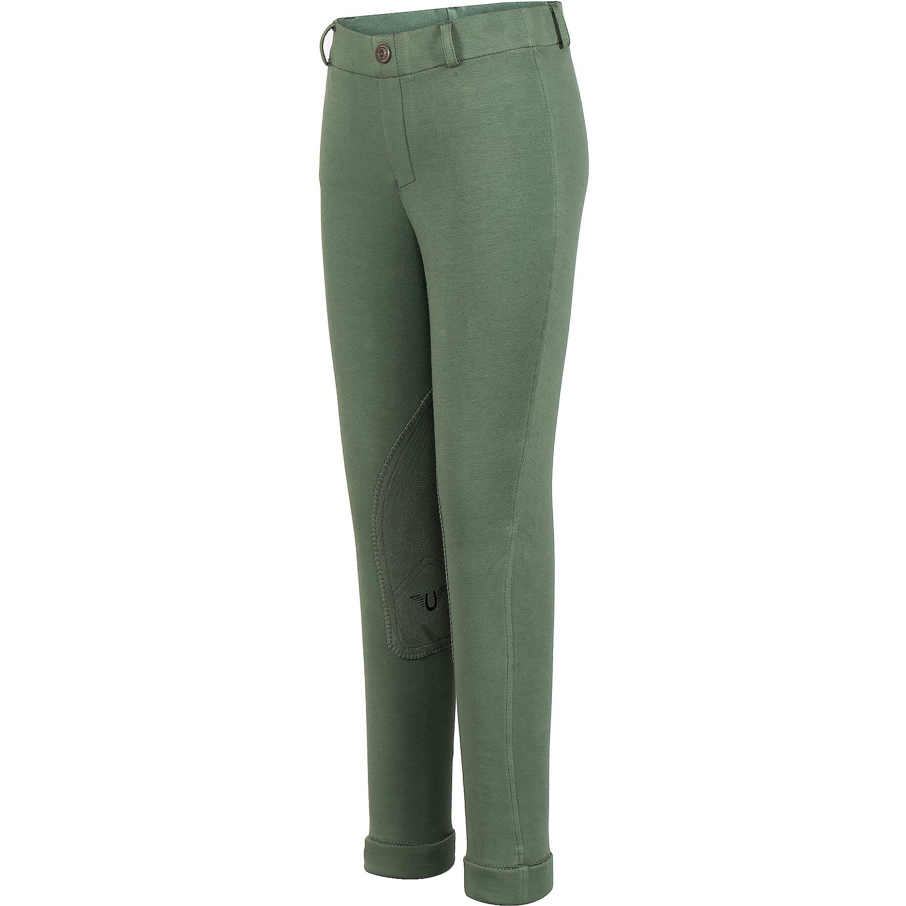 TuffRider Children's Starter Lowrise Pull-On Jods, Duck Green, 14