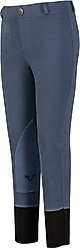TuffRider Children's Starter Lowrise Pull-On Knee Patch Breeches, Denim, 6