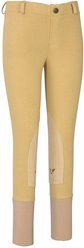 TuffRider Children's Starter Lowrise Pull-On Knee Patch Breeches, Light Tan, 16