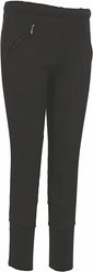 TuffRider Children's Unifleece Pull-On Stretch Fleece Knee Patch Winter Breeches, Black, 10