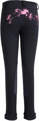 Show full view: TuffRider Children's Whimsical Horse Embroidered Pull-On Jodhpurs, Black & Hot Pink, 8 slide 2 of 2