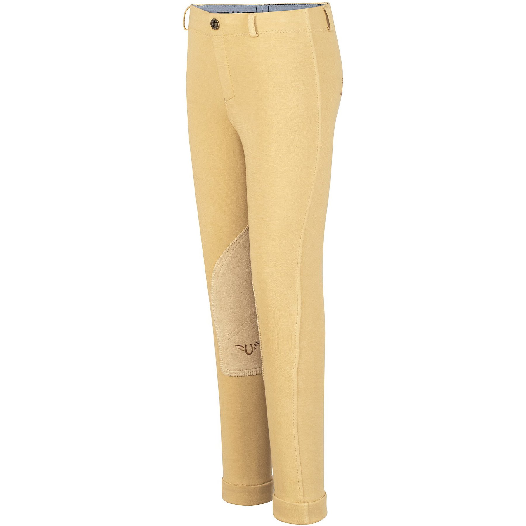 TuffRider Children's Whimsical Horse Embroidered Pull-On Jodhpurs, Light Tan & Chocolate, 14