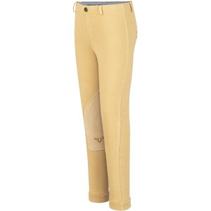 TuffRider Children's Whimsical Horse Embroidered Pull-On Jodhpurs, Light Tan & Chocolate, 14