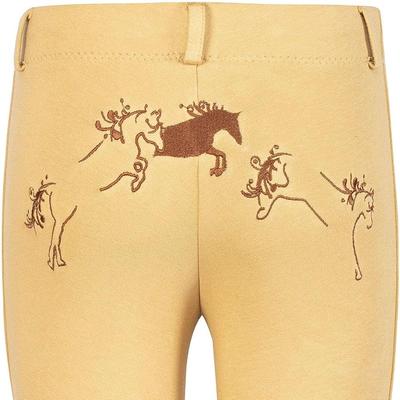 Show full view: TuffRider Children's Whimsical Horse Embroidered Pull-On Jodhpurs, Light Tan & Chocolate, 6 slide 6 of 6