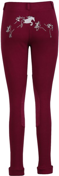 Show full view: TuffRider Children's Whimsical Horse Embroidered Pull-On Jodhpurs, Plum Caspia, 6 slide 2 of 6
