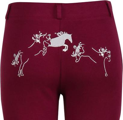Show full view: TuffRider Children's Whimsical Horse Embroidered Pull-On Jodhpurs, Plum Caspia, 6 slide 5 of 6